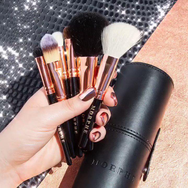 Morphe rose away 6 pieces face and eye brushes travel set - Image 3